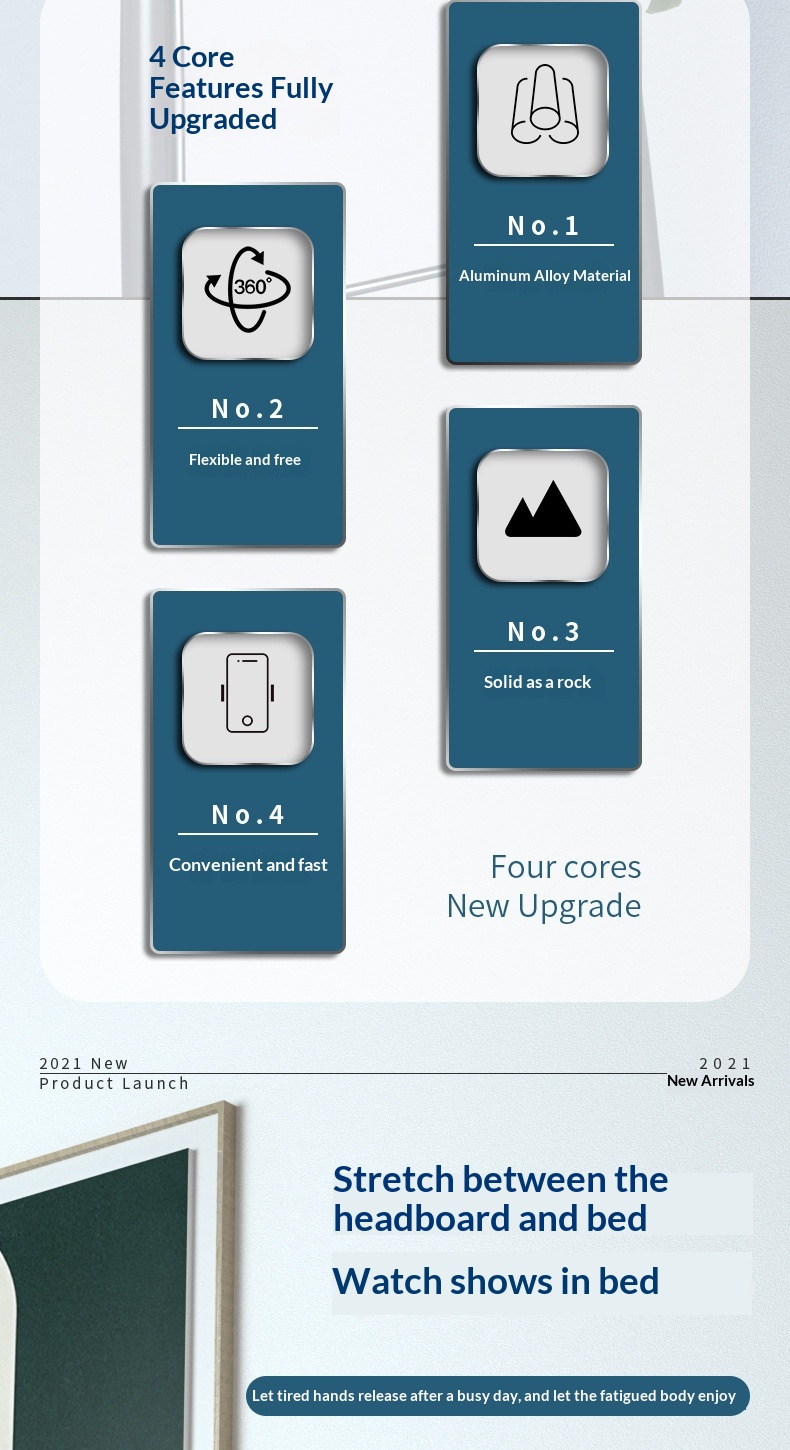 Adjustable Tablet And Phone Bedside Stand For Hands-free Viewing_voghion.com