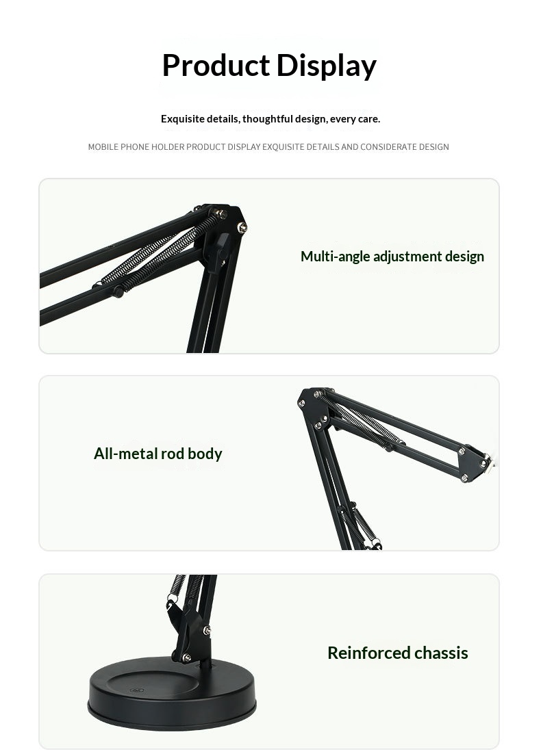 Zusammenklappbarer Handy-Ständer aus Metall für den Schreibtisch oder als Nachttisch_voghion.com