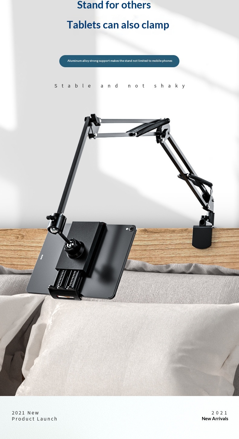 Adjustable Tablet And Phone Bedside Stand For Hands-free Viewing_voghion.com
