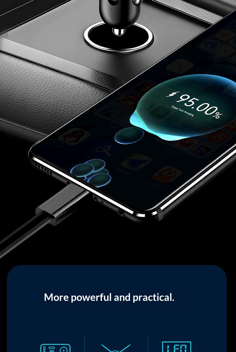Adattatore multifunzione per caricabatterie da auto con presa accendisigari per ricarica super rapida del telefono cellulare._voghion.com
