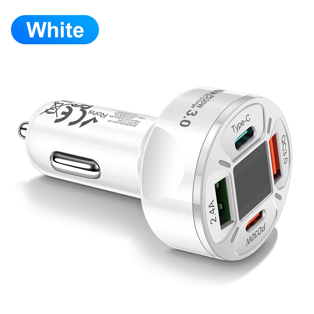 Alimentatore da 100 W con display digitale, 2 porte USB + 2 porte Type-C, supporta la ricarica super rapida e il caricabatterie da auto._voghion.com