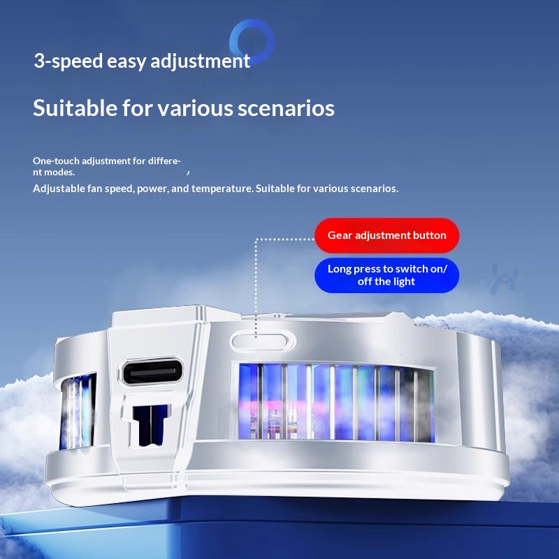 Phone Cooler Semiconductor Ice Magnetic Absorption Digital Display Three-Level Adjustment RGB Lighting Silent Cooling_voghion.com