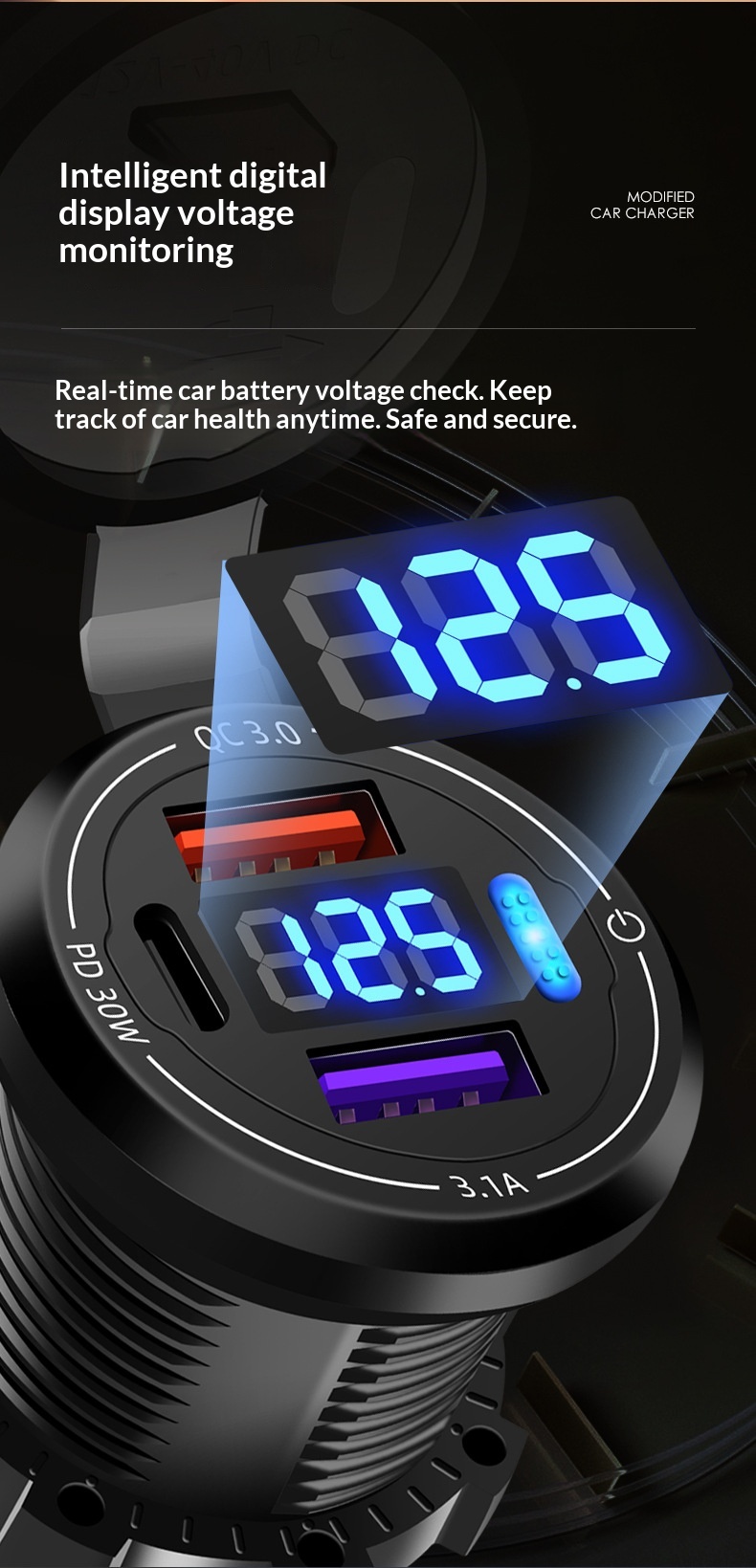 Wasserdichtes Usb-motorradladegerät Mit Pd-schnellladefunktion_voghion.com