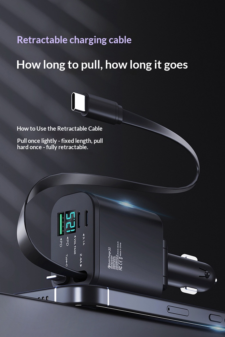 Premium Fast Charging Car Cigarette Lighter Adapter 1 To 5 Splitter_voghion.com