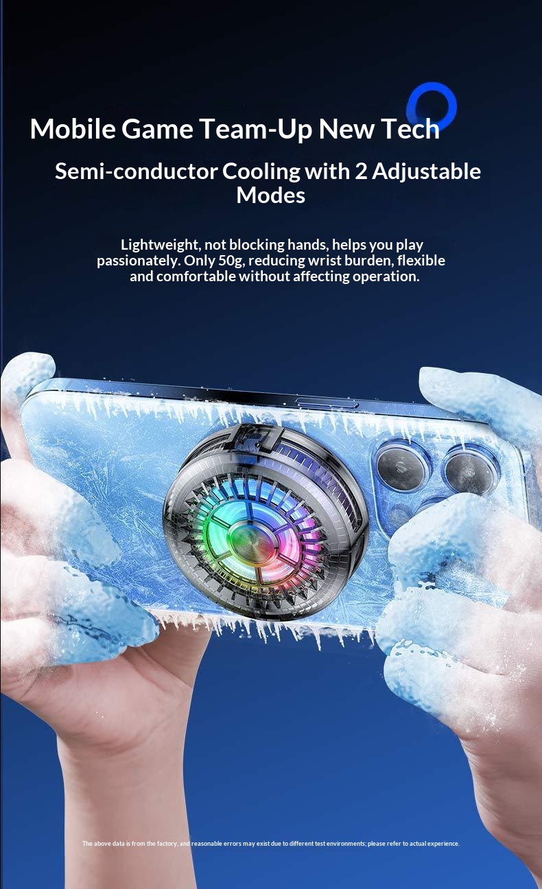 Shenzhisan Same Model TL01 Mobile Phone Cooler Semiconductor Refrigeration Ice Cooling Light Switchable Live Streaming_voghion.com