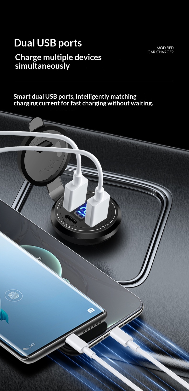 Wasserdichtes Usb-motorradladegerät Mit Pd-schnellladefunktion_voghion.com