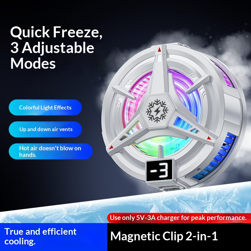 Phone Cooler Ice Digital Display Magnetic Back Clip Semiconductor Cooling Game PUBG E-sports Live Streaming Artifact_voghion.com