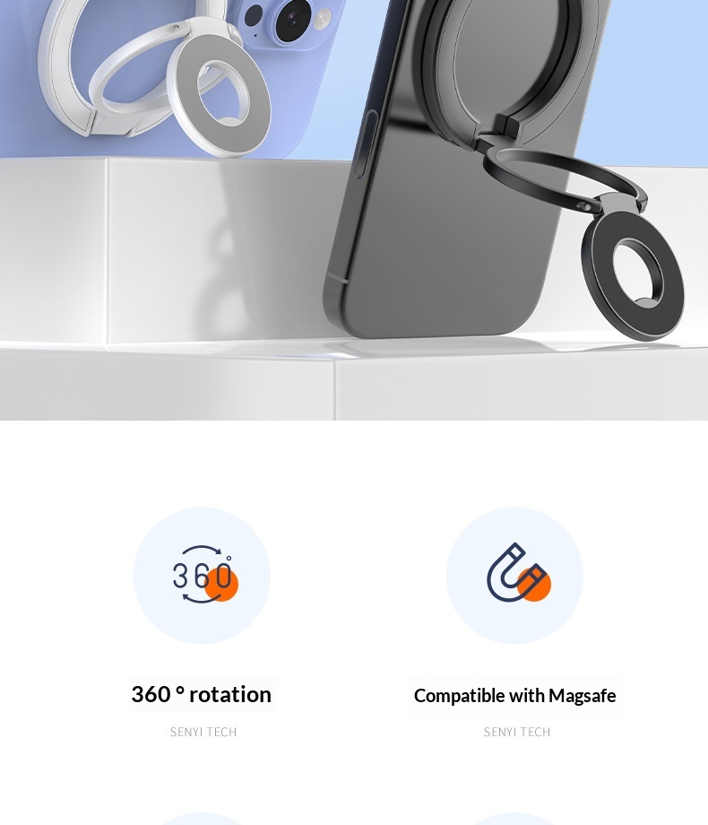 Magnetic Rotating Phone Stand Foldable Desktop Holder For Desk_voghion.com