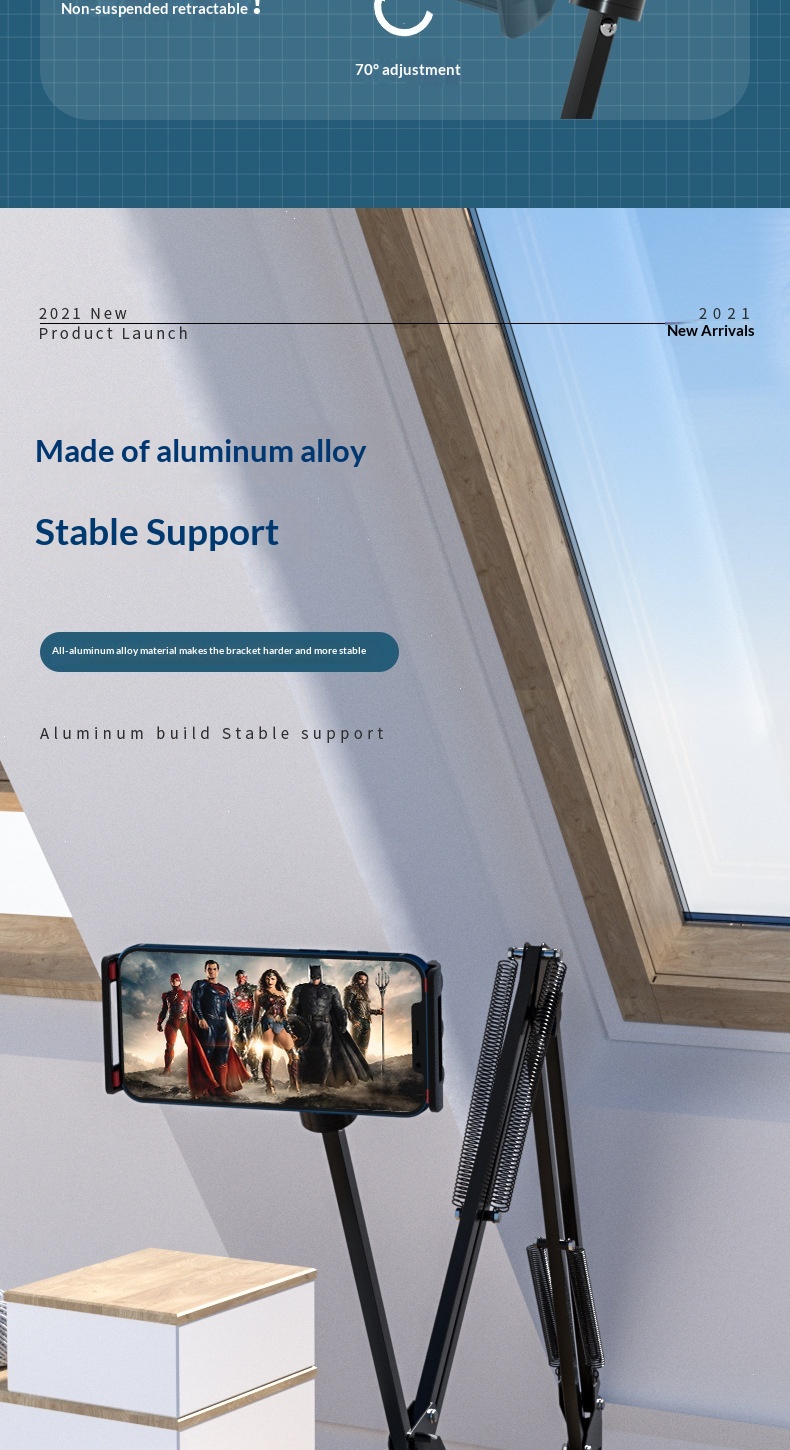 Adjustable Tablet And Phone Bedside Stand For Hands-free Viewing_voghion.com