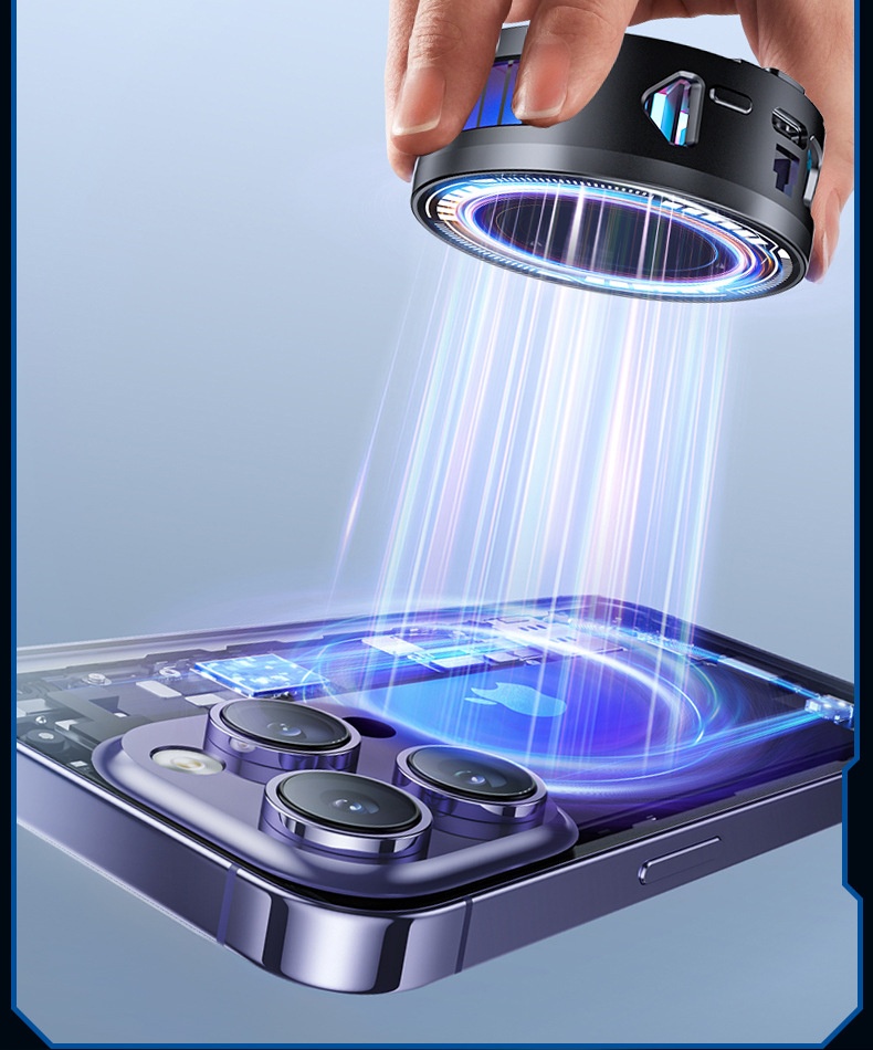 Phone Cooler Live Streaming, Fast Device, Semiconductor Wireless Magnetic Charging Air Cooling For Gaming_voghion.com