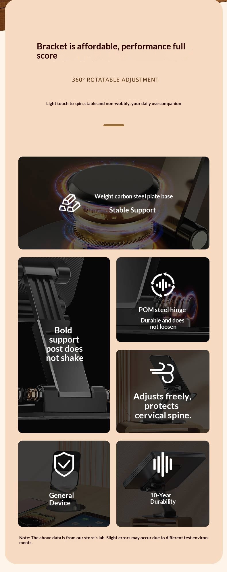 New Rotating Aluminum Alloy Desktop Tablet Live Streaming Phone Online Class Multi-Functional Folding Stand_voghion.com