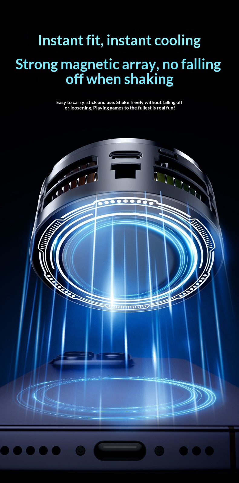 SL70 Mobile Phone Cooler With Semiconductor Refrigeration, AI Temperature Control, Rapid Cooling, True Freezing,_voghion.com