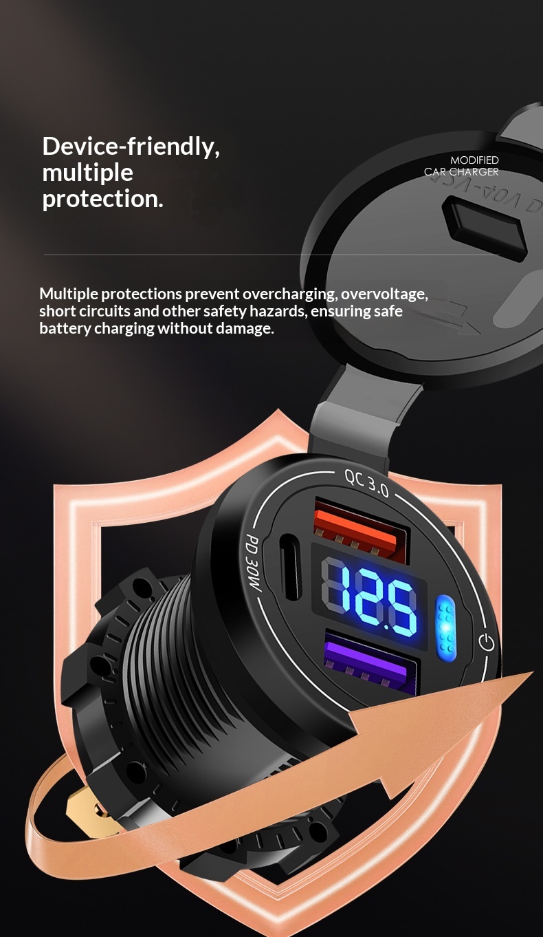 Wasserdichtes Usb-motorradladegerät Mit Pd-schnellladefunktion_voghion.com