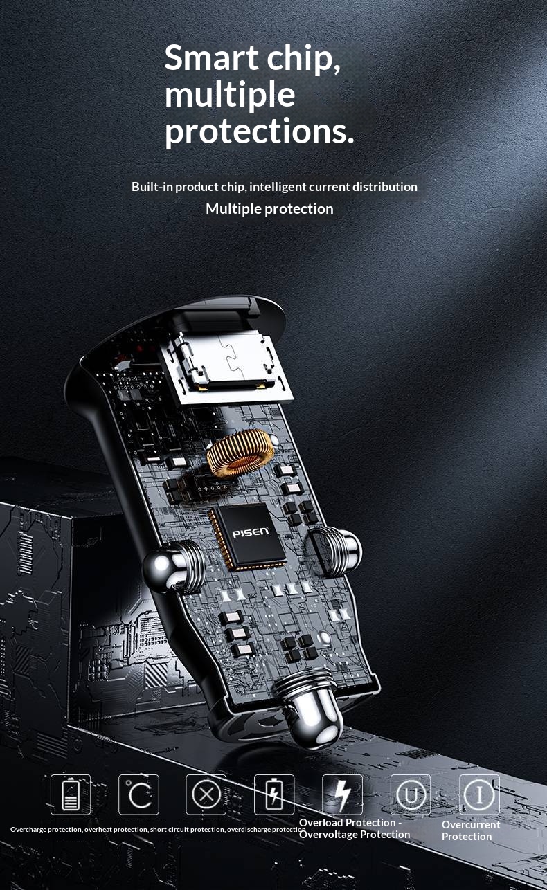 Pisen mini autolader 30w pd voor smartphone en tablet_voghion.com