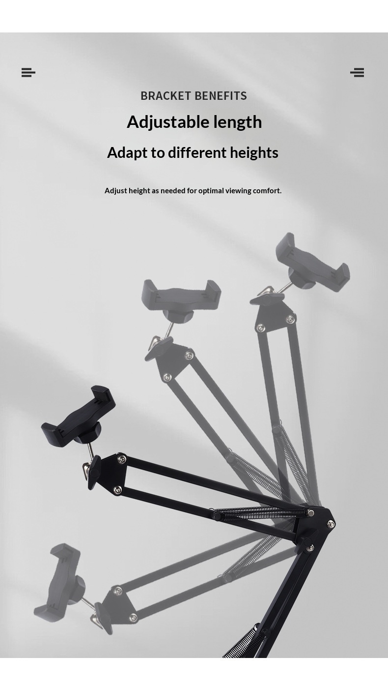 Desktop Cantilever Tablet Metal Live Streaming Overhead Shooting Lazy Watching Universal Foldable Telescopic Bedside_voghion.com