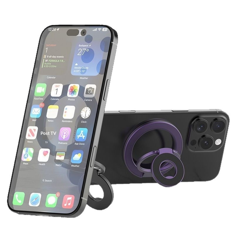Cross-Border Wholesale Rotating Desktop Holder Back Magnetic Double Ring Phone Stand Upgraded Foldable_voghion.com
