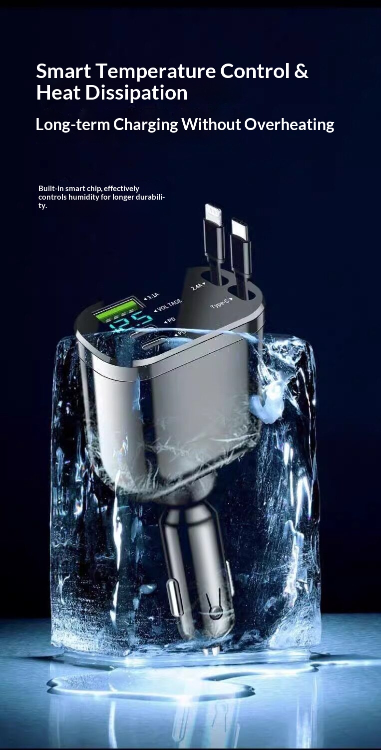 Billader med uttrekkbar kabel og hurtiglading_voghion.com