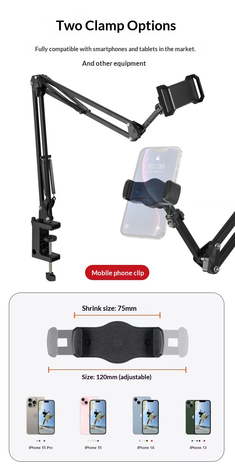 Flexible Lazy Stand Phones Tablets, Universal For Desktop, Bedside, Office, Dormitory, And Streaming_voghion.com