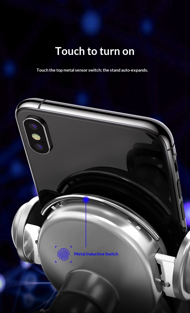 Draadloze autolader met infraroodsensor en telefoonhouder_voghion.com