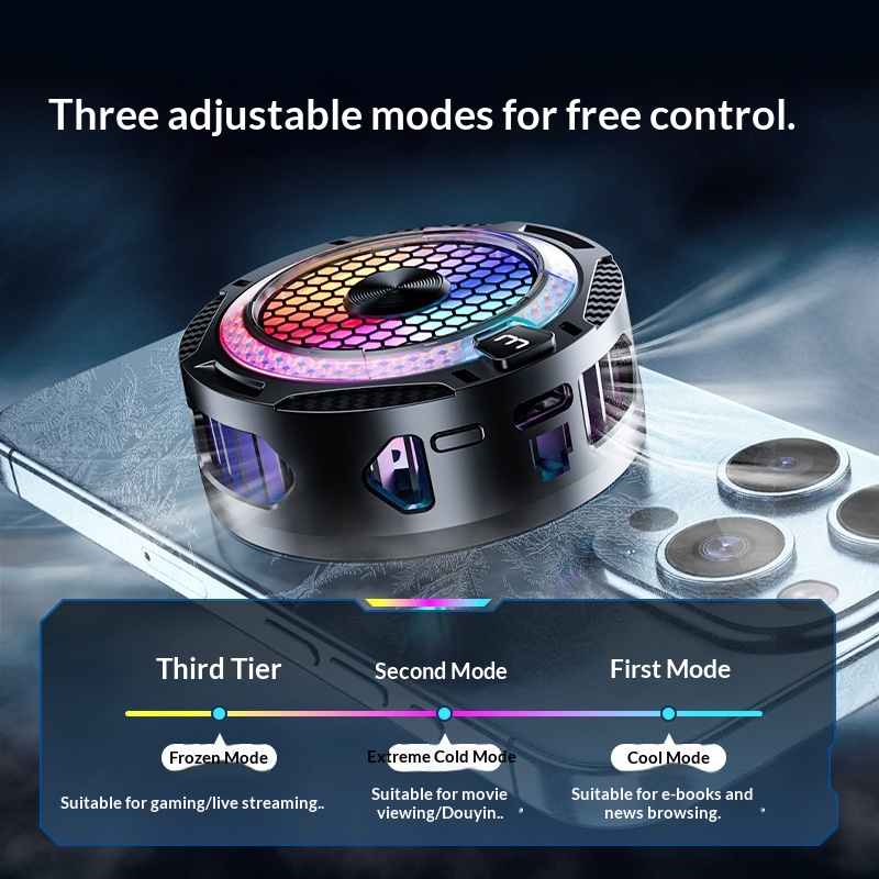 Phone Cooler Live Streaming, Fast Device, Semiconductor Wireless Magnetic Charging Air Cooling For Gaming_voghion.com