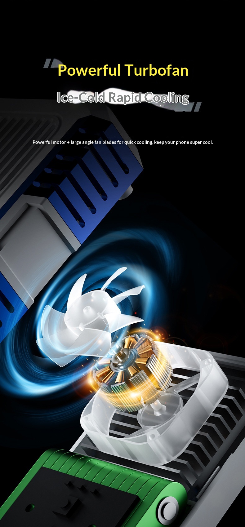 Mobile Phone Cooler Semiconductor Live Streaming Game Three-Level Adjustment Fast Cooling Artifact_voghion.com