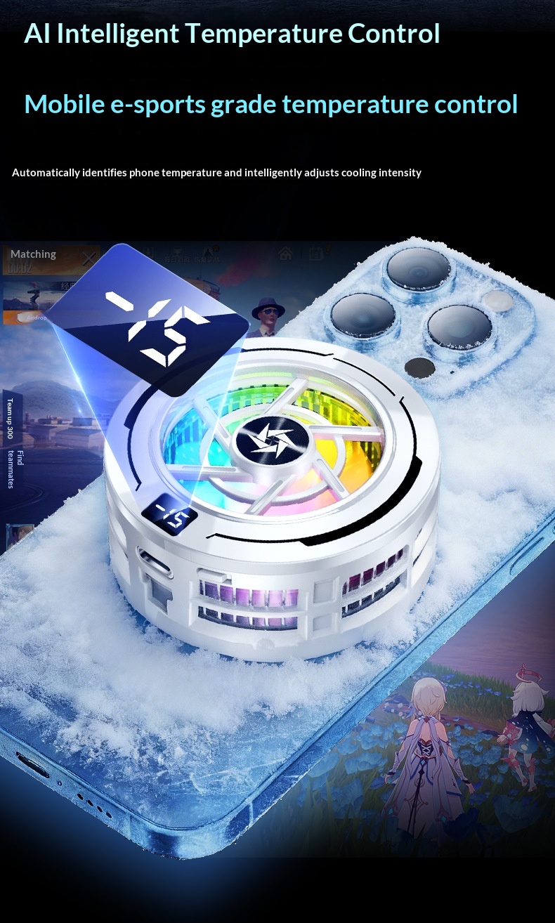 SL70 Mobile Phone Cooler With Semiconductor Refrigeration, AI Temperature Control, Rapid Cooling, True Freezing,_voghion.com