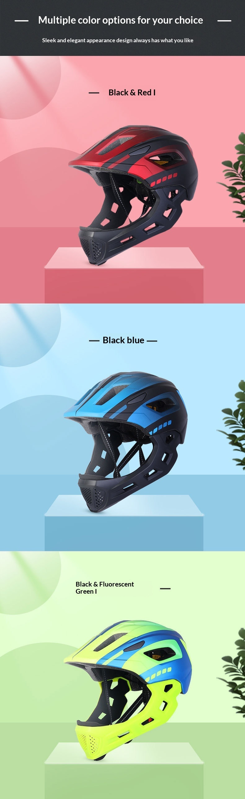 Full Face Helmet With Detachable Chin And Tail Light For Kids_voghion.com