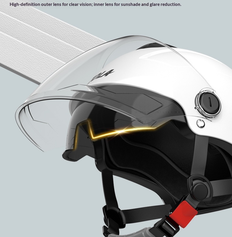 Half Helmet For Electric Motorcycle With Double Visor Certified_voghion.com