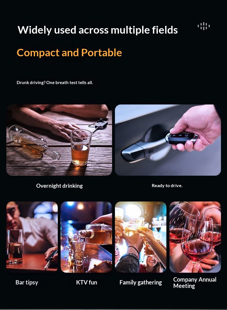 New Cross-border Smart Alcohol Tester For Checking Drunk Driving, Portable Breathalyzer_voghion.com