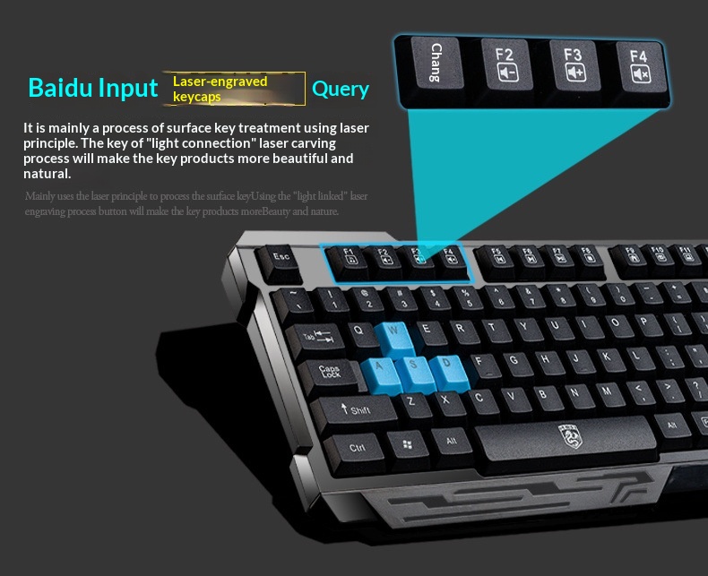 Tastiera wireless per computer Deyilong con sensazione meccanica, batteria silenziosa a basso rumore, per uso domestico_voghion.com