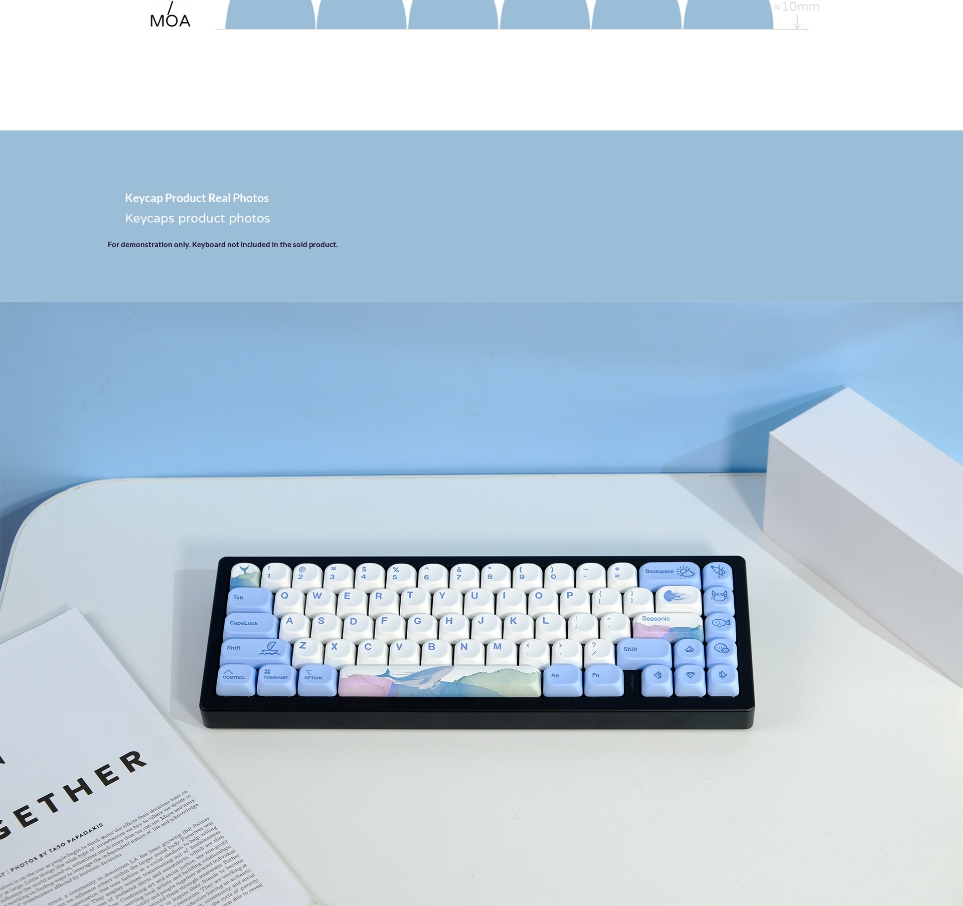 Ocean Rhythm Blue Mechanical Keyboard Pbt Keycap Set 135 Keys_voghion.com