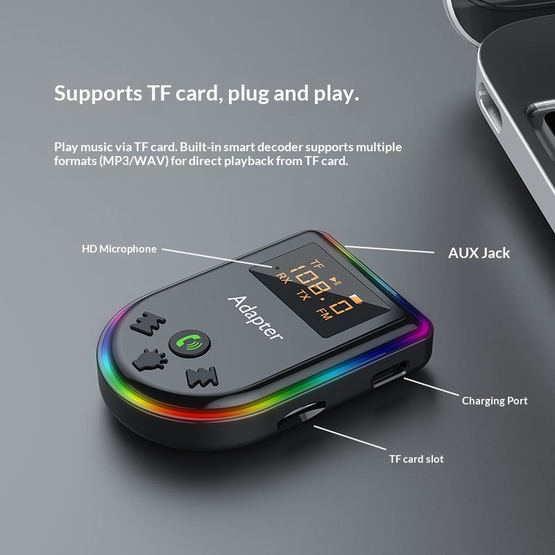 Receptor Bluetooth para carro, adaptador de áudio para música sem perdas, fornecimento internacional, compras digitais em Shenzhen, FM sem fio_voghion.com