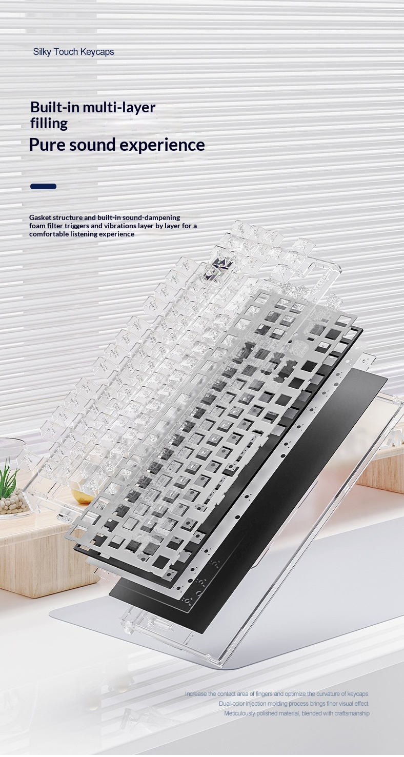 Tastiera meccanica wireless Bluetooth Attack Shark K86 Tri-Mode RGB con switch sostituibili a caldo, stile coreano._voghion.com
