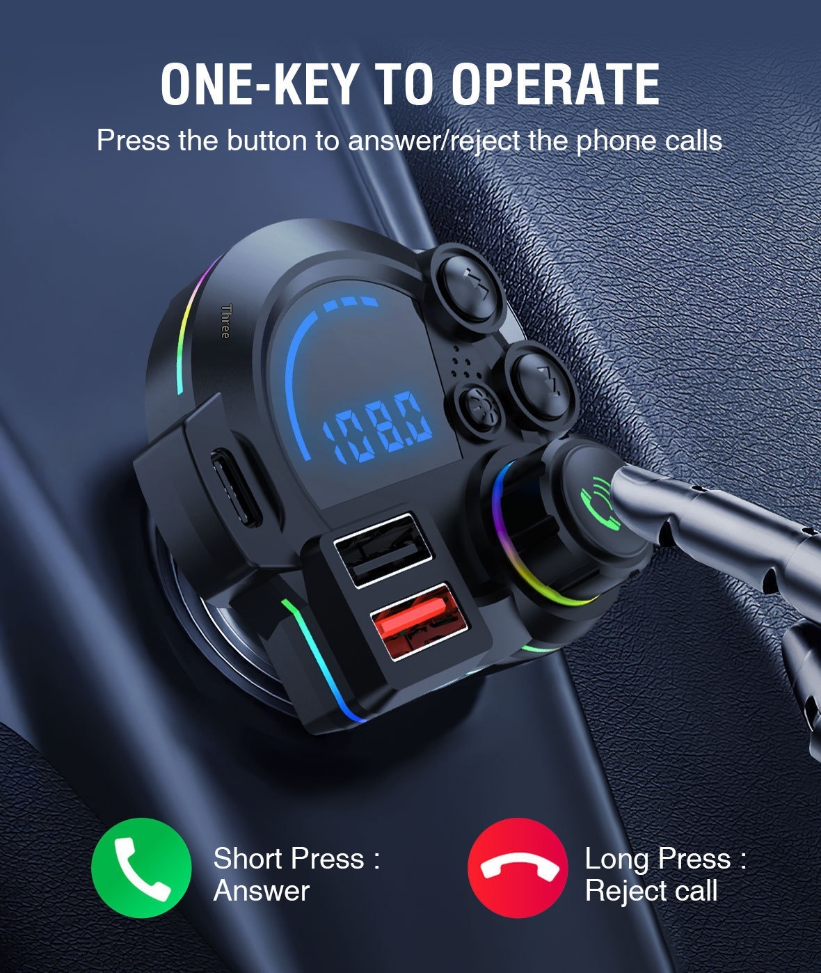 Bluetooth fm transmitter met dubbele snellader voor de auto_voghion.com