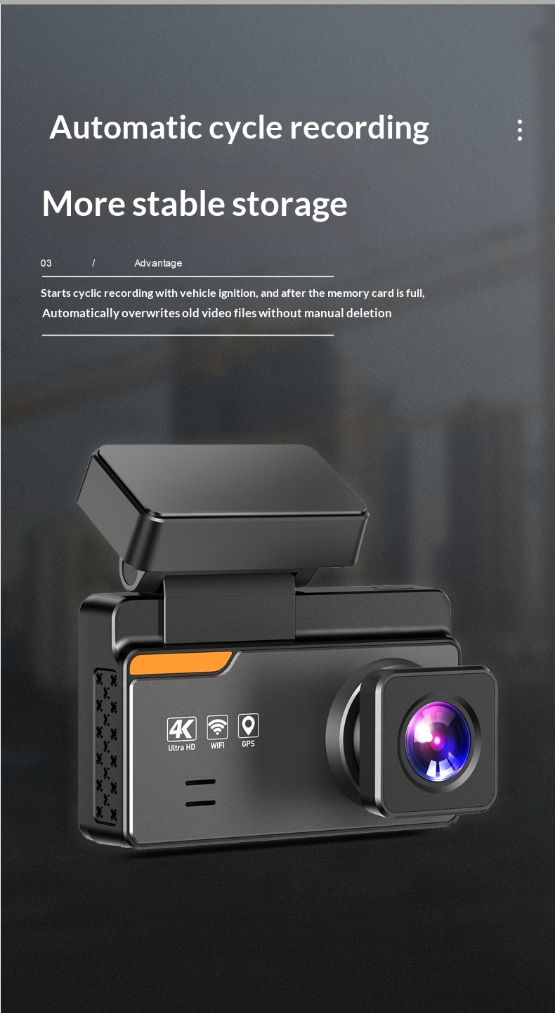 4k Dash Cam With Night Vision Gps And Dual Camera For Vehicles_voghion.com