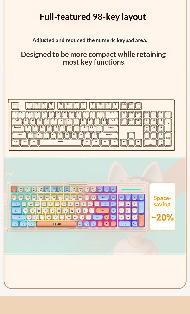 Wired Glowing Mechanical Feel Gaming E-sports Laptop Desktop Computer Peripheral Membrane Keyboard Mouse Set_voghion.com