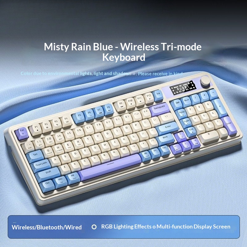 Teclado inalámbrico Bluetooth de tres modos, de alta calidad, para juegos, oficina y escritura, compatible con ordenadores de sobremesa y portátiles. Recargable._voghion.com