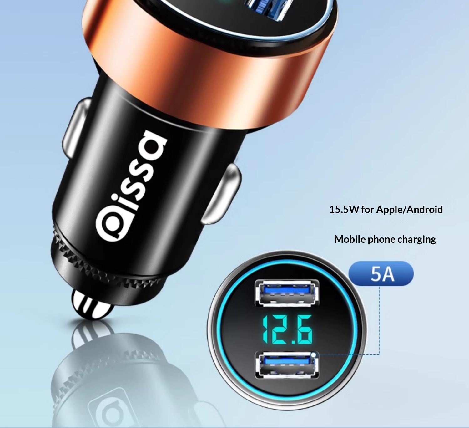 Mobile Phone Super Fast Charging Head Cigarette Lighter One-to-Two Conversion Plug Car Charger Flagship Store_voghion.com