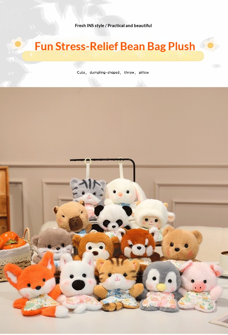 Fun Stress-Relief Doll, Comforting Plush Toy, Healing Squeezable Lamb Figurine, Cute Husky Beanbag_voghion.com