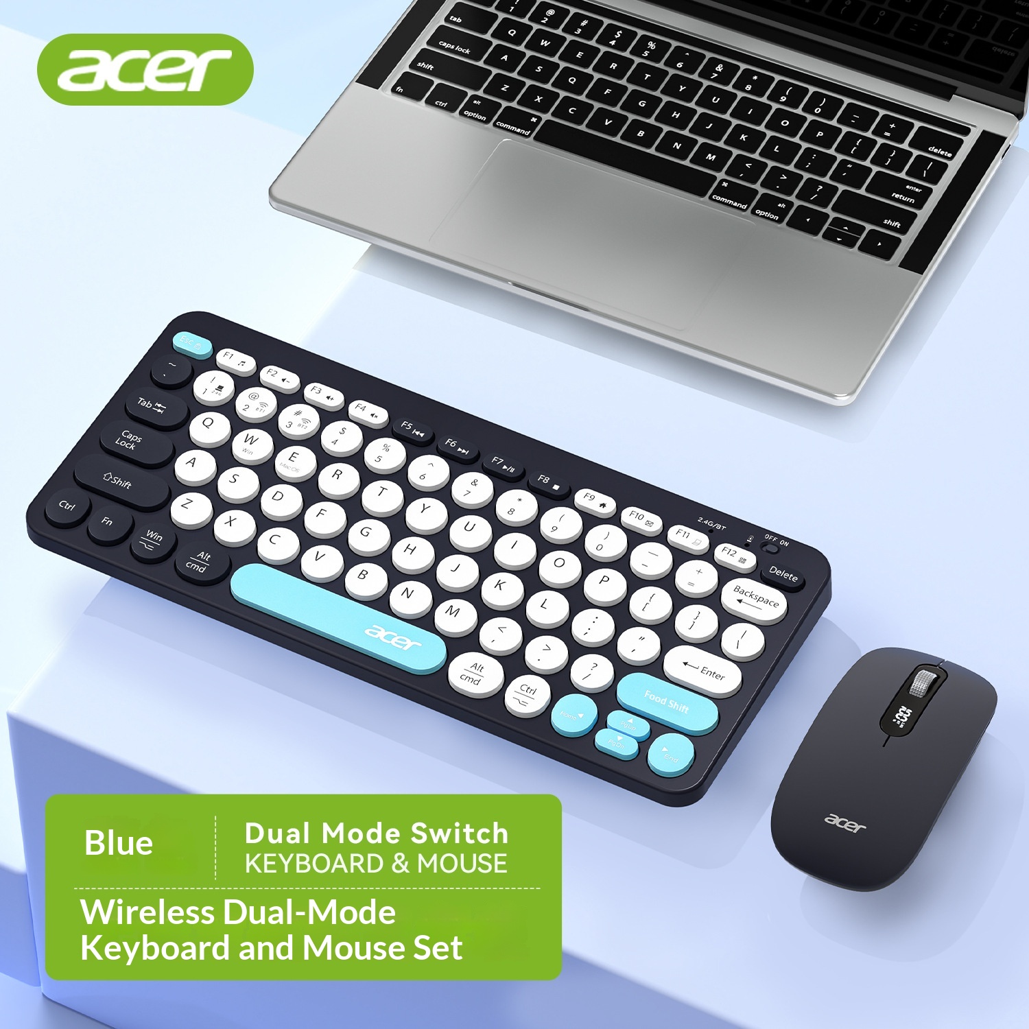 Teclado inalámbrico Bluetooth de modo dual, recargable y silencioso para iPad, teléfono móvil, tableta, ordenador Mac, compacto y bonito._voghion.com