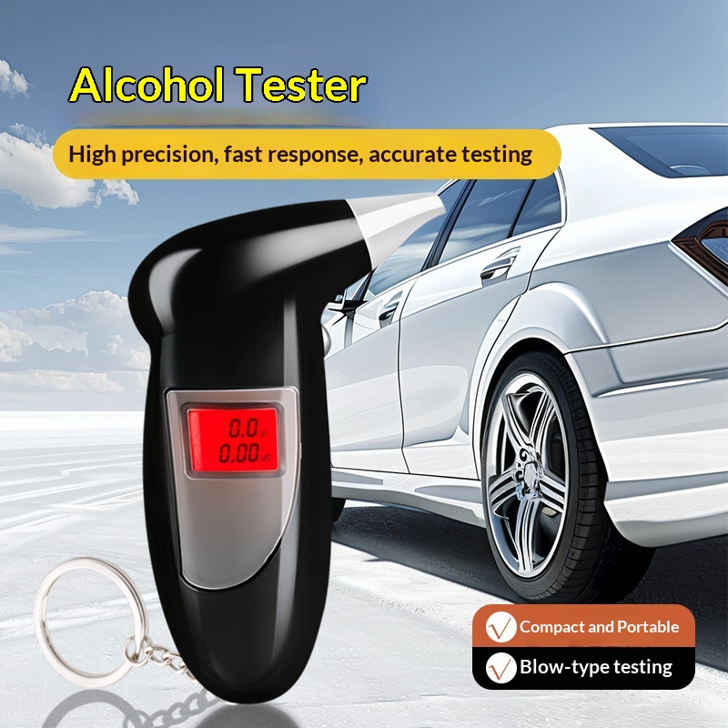 Tragbarer digitaler Atemalkoholtester, doppelt verwendbar für Auto und Zuhause_voghion.com