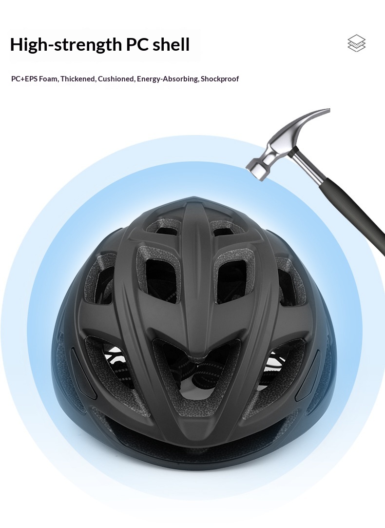 Casque de vélo avec feu arrière intégré pour route et vtt_voghion.com