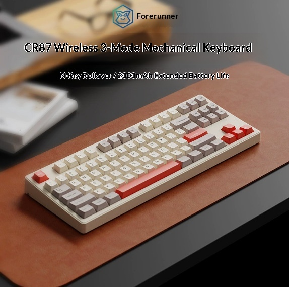 Forerunner Cherry CR108 Mechanical Keyboard Wireless Bluetooth Tri-Mode Gaming Computer Office High Aesthetic_voghion.com