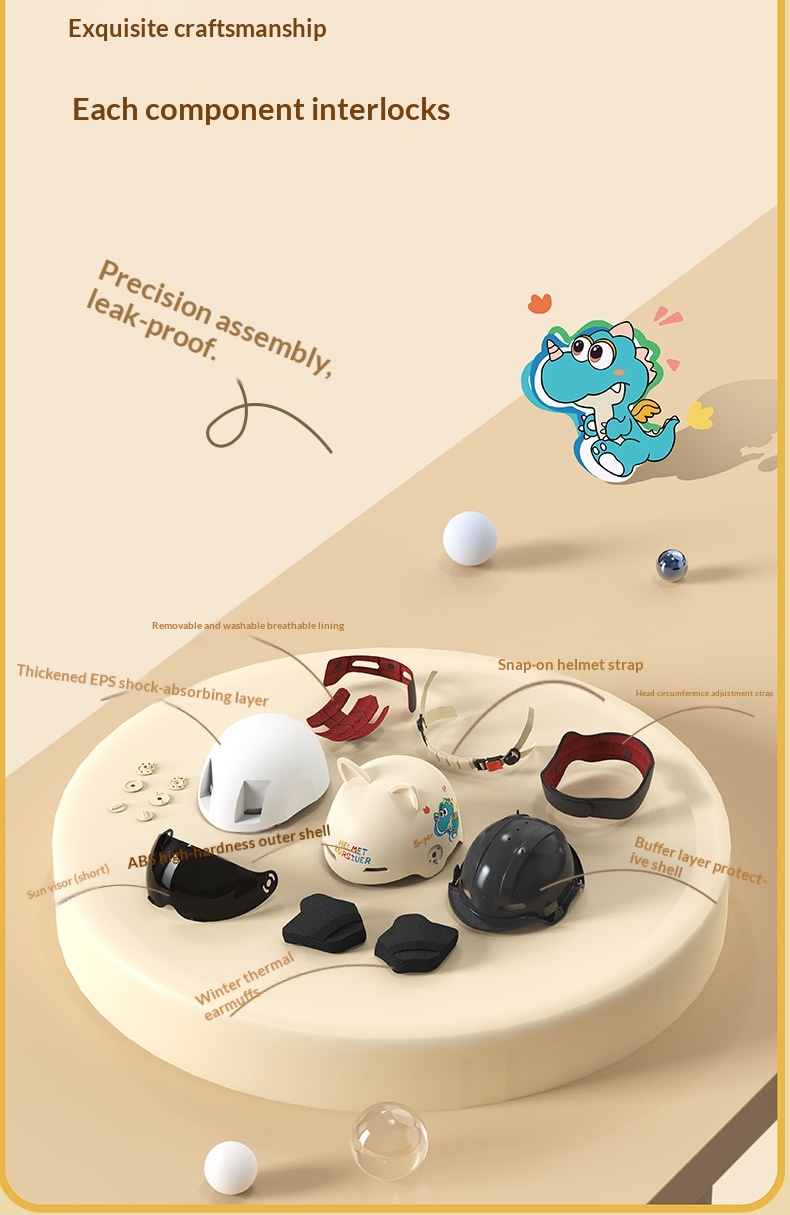 Kinder Helm Mit Katzenohren Für E-scooter Und Winterschutz_voghion.com