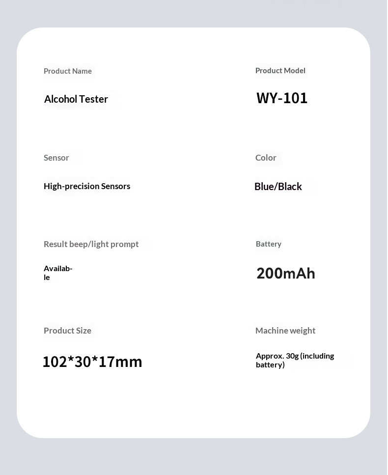 Etilometro per il rilevamento della guida, strumento di analisi dell'alcol nel traffico ad alta precisione._voghion.com