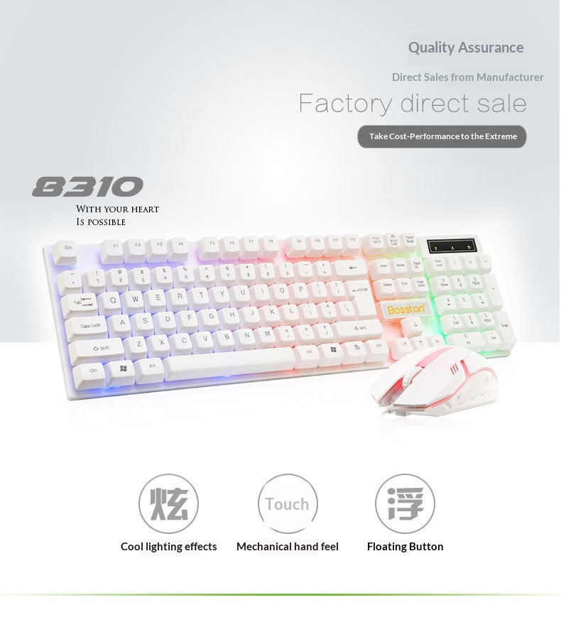 Kit di montaggio fai-da-te per tastiera e mouse USB con retroilluminazione arcobaleno fluttuante del Dr. Ton._voghion.com