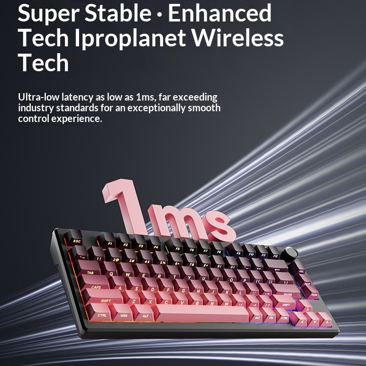 Z75PRO Klein bedraad toetsenbord met mechanisch gevoel, stil, extern, voor laptops, drie modi, speciaal ontworpen voor e-sports gaming_voghion.com