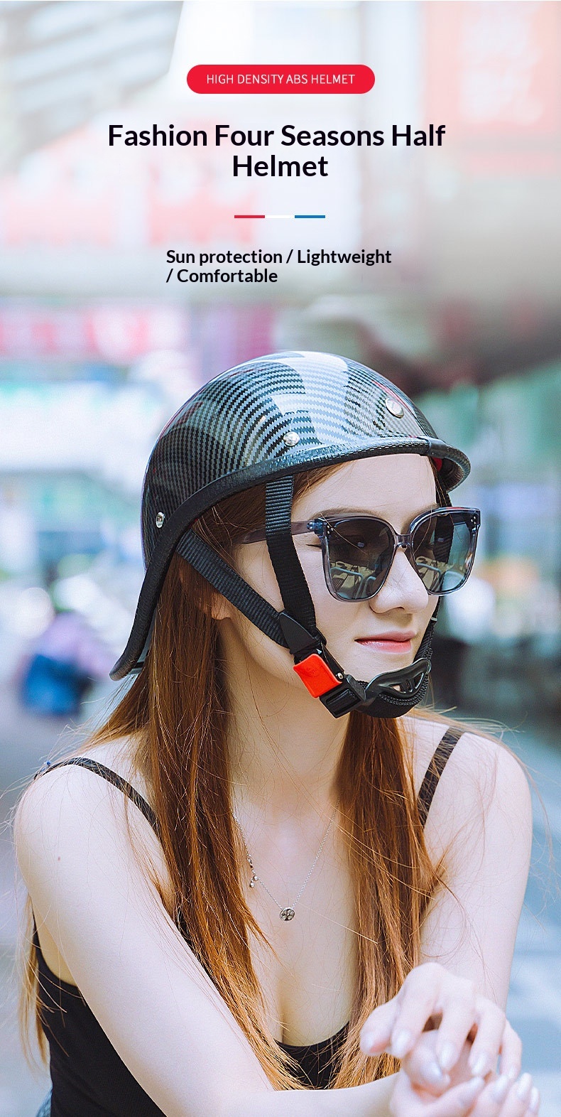Retro Motorcycle Half Helmet For Men And Women Lightweight Safety_voghion.com