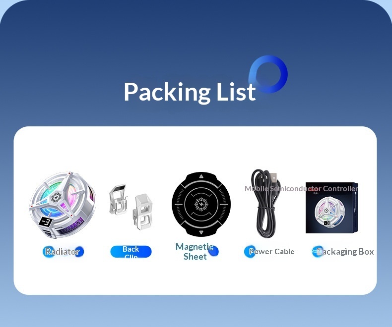 Phone Cooler Semiconductor Ice Magnetic Absorption Digital Display Three-Level Adjustment RGB Lighting Silent Cooling_voghion.com