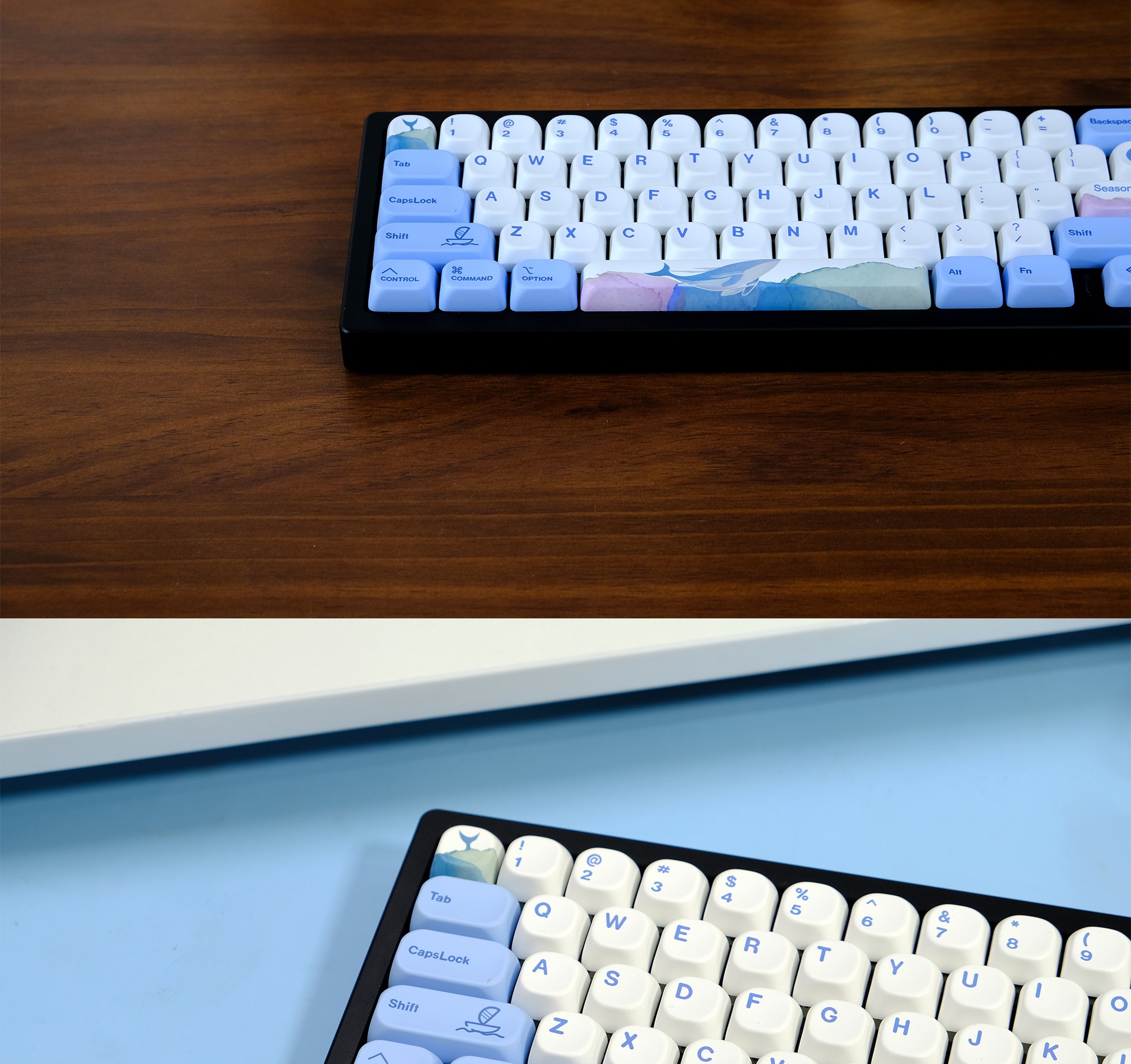 Ocean Rhythm Blue Mechanical Keyboard Pbt Keycap Set 135 Keys_voghion.com